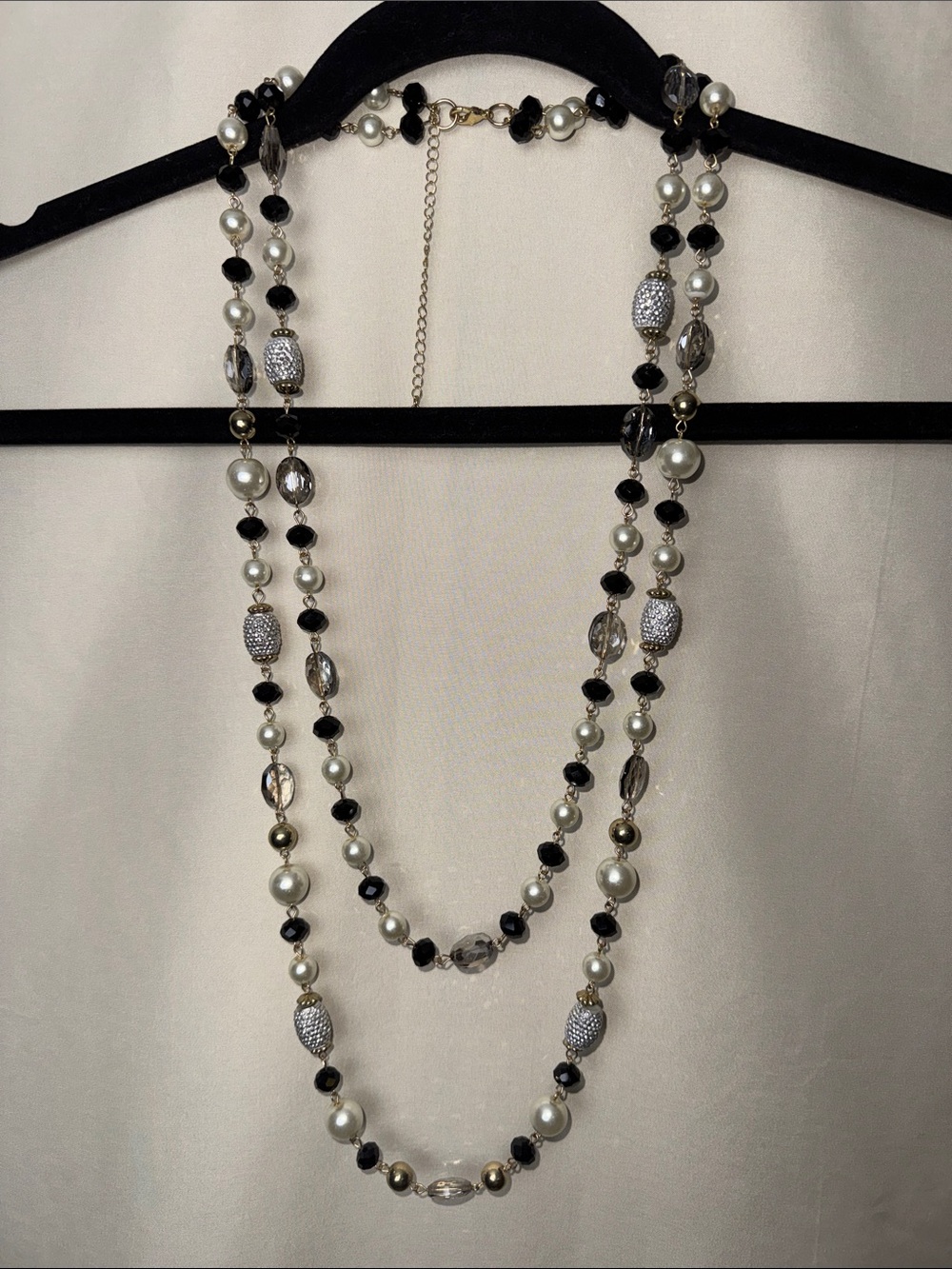 Two-Strand Pearl and Bead Necklace
